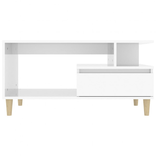 Mesa centro 90x49x45 cm derivados de madeira branco brilhante M 5