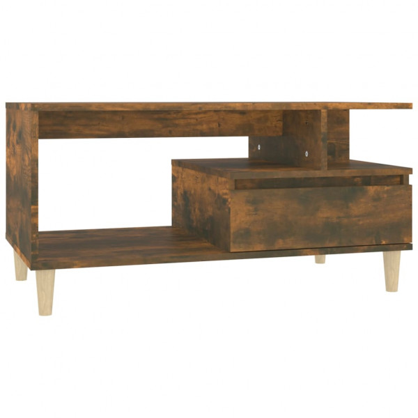Mesa de centro madera contrachapada roble ahumado 90x49x45 cm M 2