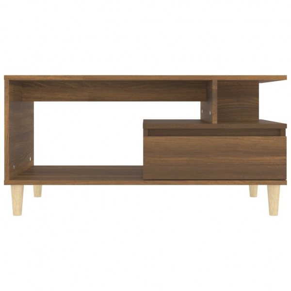 Mesa de centro madera contrachapada roble marrón 90x49x45 cm M 5