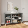 Mueble zapatero madera contrachapada gris hormigón 102x36x60 cm 1