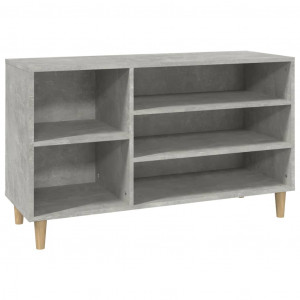 Mueble zapatero madera contrachapada gris hormigón 102x36x60 cm H