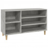 Mueble zapatero madera contrachapada gris hormigón 102x36x60 cm 2