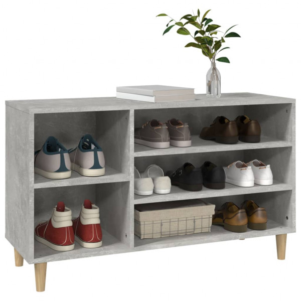 Mueble zapatero madera contrachapada gris hormigón 102x36x60 cm M 4