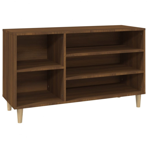 Mueble zapatero madera contrachapada roble marrón 102x36x60 cm M 2