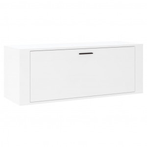 Mueble zapatero pared madera contrachapada blanco 100x35x38 cm H