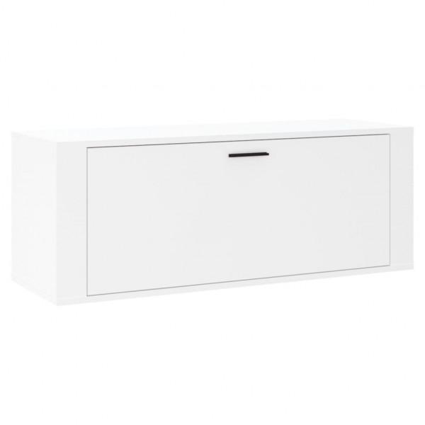 Mueble zapatero pared madera contrachapada blanco 100x35x38 cm M 2