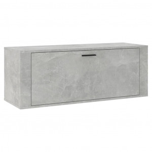Mueble zapatero pared contrachapada gris hormigón 100x35x38 cm H