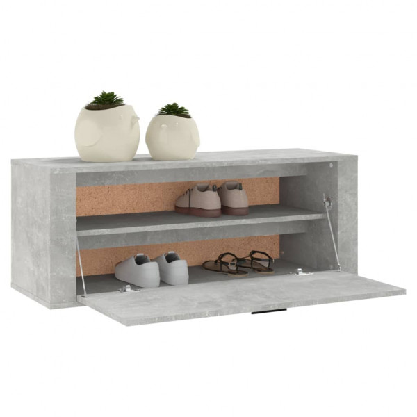 Mueble zapatero pared contrachapada gris hormigón 100x35x38 cm M 4