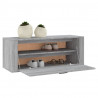 Mueble zapatero pared contrachapada gris Sonoma 100x35x38 cm 4