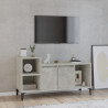 Mueble para TV madera contrachapada gris hormigón 100x35x55 cm 1