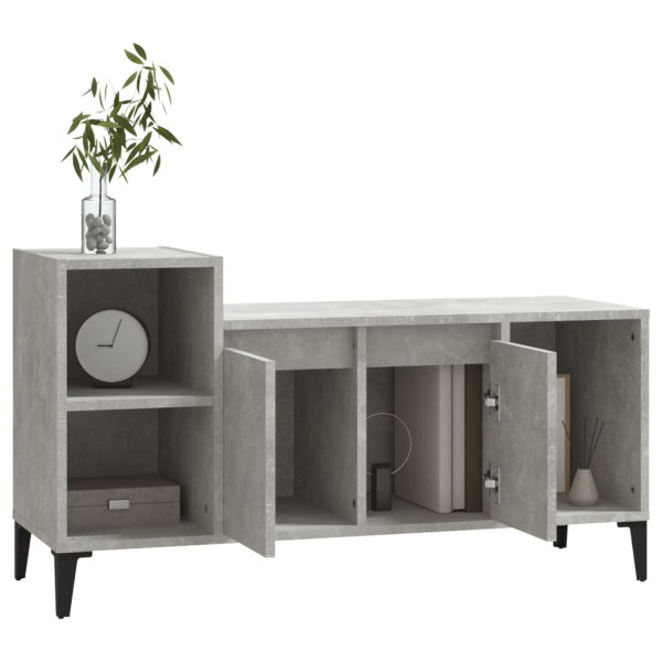Mueble para TV madera contrachapada gris hormigón 100x35x55 cm M 4