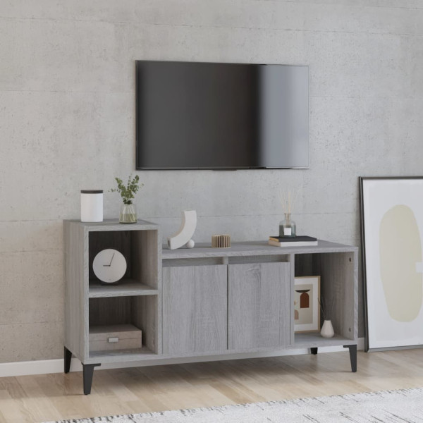 Mueble de TV madera contrachapada gris Sonoma 100x35x55 cm D