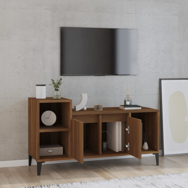 Mueble para TV madera contrachapada marrón roble 100x35x55 cm M 3