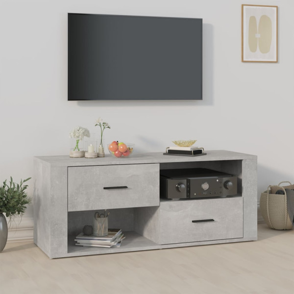 Mueble para TV contrachapada gris hormigón 100x35x40 cm D