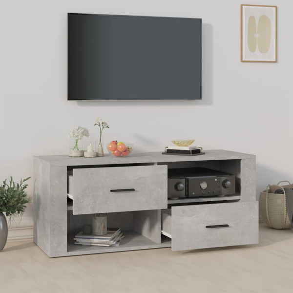 Mueble para TV contrachapada gris hormigón 100x35x40 cm M 3