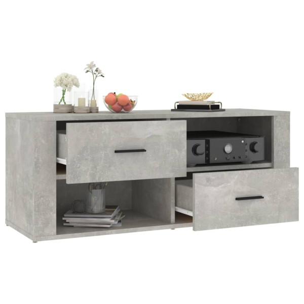 Mueble para TV contrachapada gris hormigón 100x35x40 cm M 5