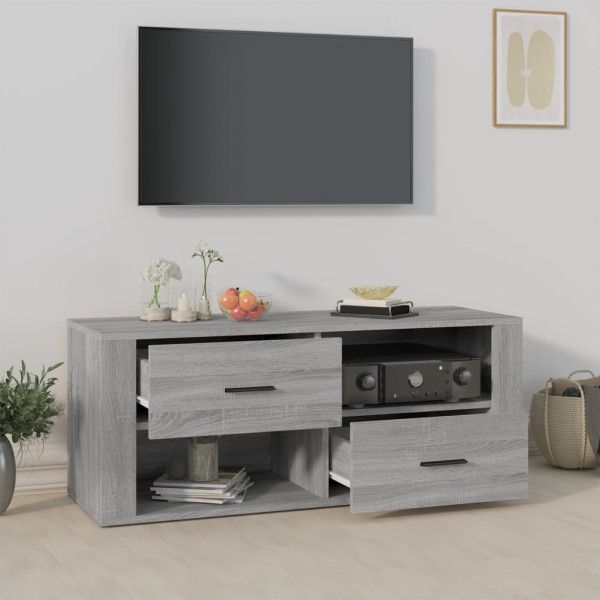 Mueble de TV madera contrachapada gris Sonoma 100x35x40 cm M 3