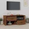 Mueble TV madera contrachapada color marrón roble 100x35x40 cm 3