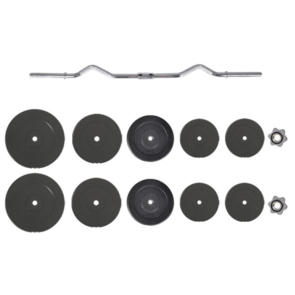 Barra curl com discos 90 kg M 2