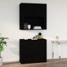 Armario de pared madera contrachapada negro 80x33x80 cm 1