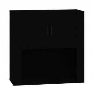 Armario de pared madera contrachapada negro 80x33x80 cm H