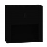 Armario de pared madera contrachapada negro 80x33x80 cm 2