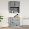 Armario de pared madera contrachapada gris Sonoma 80x33x80 cm 1