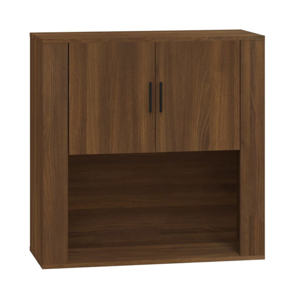 Armario de pared madera contrachapada marrón roble 80x33x80 cm M 2