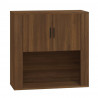 Armario de pared madera contrachapada marrón roble 80x33x80 cm 2