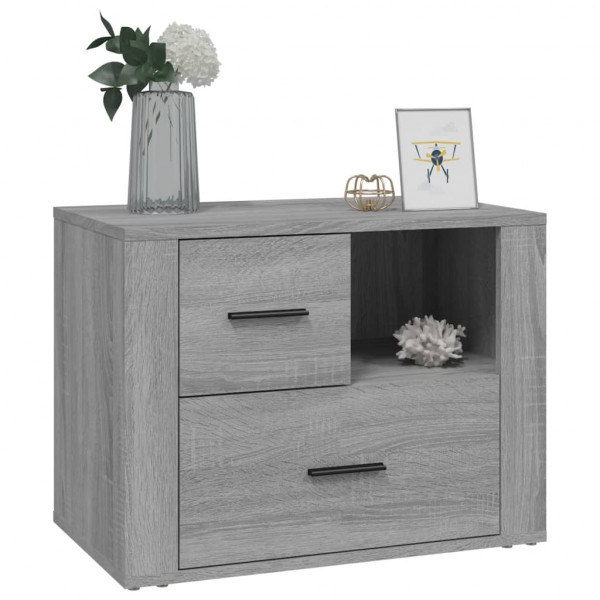 Mesa de cabeceira 60x36x45 cm derivados madeira cinzento sonoma M 4