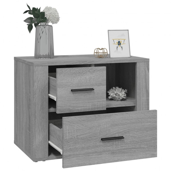 Mesita de noche madera contrachapada gris Sonoma 60x36x45 cm M 5