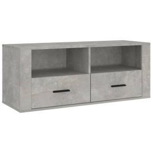 Mueble para TV contrachapada gris hormigón 100x35x40 cm H