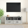 Mueble para TV contrachapada gris hormigón 100x35x40 cm 3