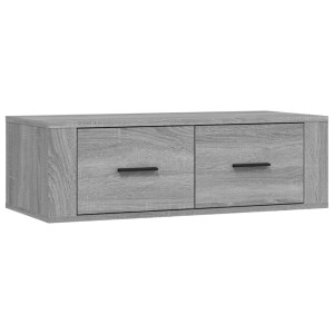 Mueble TV colgante madera contrachapada gris Sonoma 80x36x25 cm H