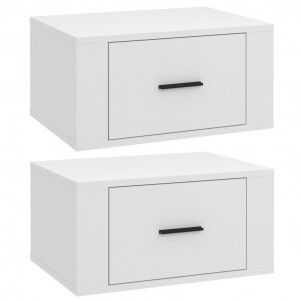 Mesitas de noche de pared 2 uds blanco 50x36x25 cm H