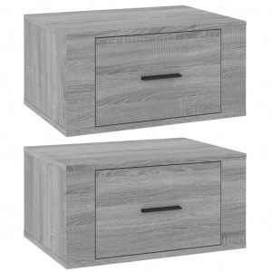 Mesitas de noche de pared 2 uds gris Sonoma 50x36x25 cm H