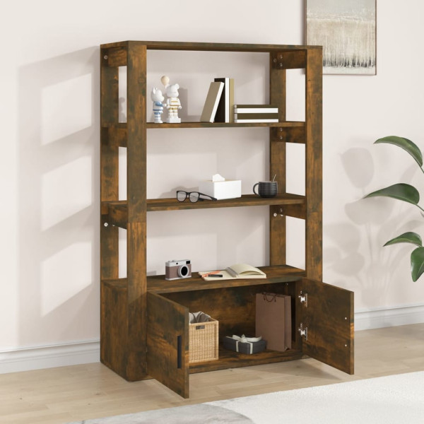 Aparador madera contrachapada roble ahumado 80x30x119.5 cm M 3