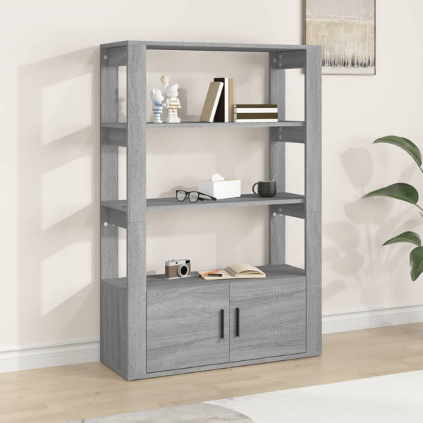 Aparador de madera contrachapada gris Sonoma 80x30x119.5 cm D