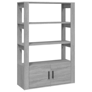 Aparador de madera contrachapada gris Sonoma 80x30x119.5 cm H