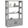 Aparador de madera contrachapada gris Sonoma 80x30x119.5 cm 4