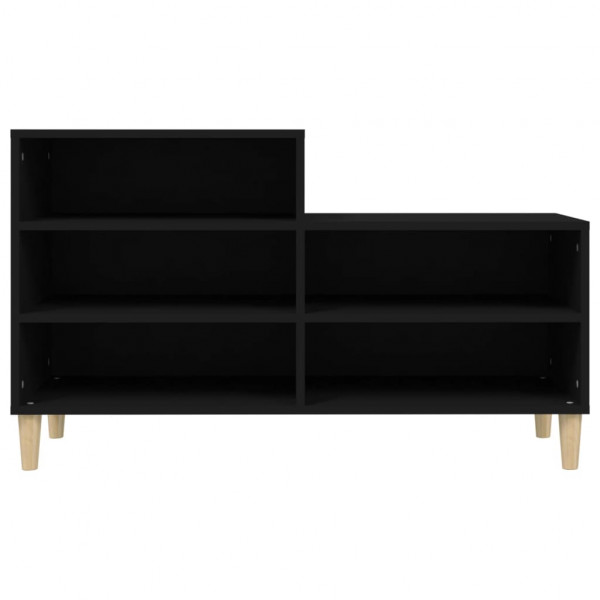Mueble zapatero madera contrachapada negro 102x36x60 cm M 5