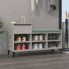 Mueble zapatero madera contrachapada gris hormigón 102x36x60 cm 1