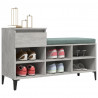 Mueble zapatero madera contrachapada gris hormigón 102x36x60 cm 4
