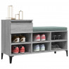 Mueble zapatero madera contrachapada gris Sonoma 102x36x60 cm 4