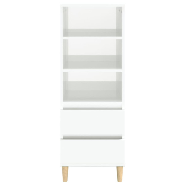 Aparador alto madera contrachapada blanco brillo 40x36x110 cm M 3
