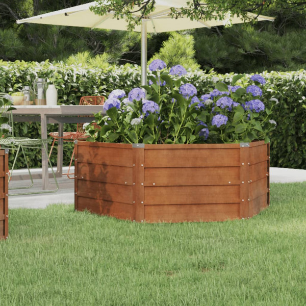 Arriate oxidado de acero corten 129x129x45 cm D