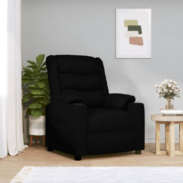 Sillón reclinable eléctrico de cuero sintético negro D