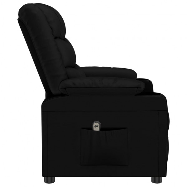 Sillón reclinable eléctrico de cuero sintético negro M 5