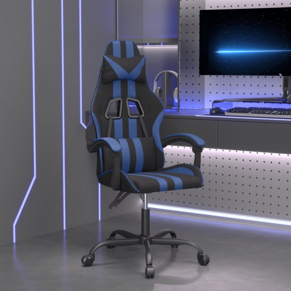 Silla gaming cuero sintético negro y azul D