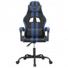 Silla gaming cuero sintético negro y azul 3